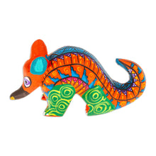 Load image into Gallery viewer, Painted Alebrije Copal Wood Figurine of Orange Armadillo - Mexico's Orange Guardian | NOVICA
