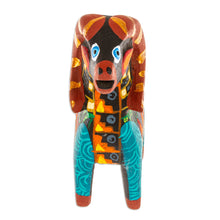 Load image into Gallery viewer, Copal Wood Alebrije Sheep Figurine Hand-Painted in Turquoise - Glorious Sheep | NOVICA