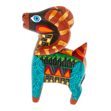 Load image into Gallery viewer, Copal Wood Alebrije Sheep Figurine Hand-Painted in Turquoise - Glorious Sheep | NOVICA
