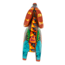 Load image into Gallery viewer, Copal Wood Alebrije Sheep Figurine Hand-Painted in Turquoise - Glorious Sheep | NOVICA