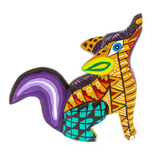 Load image into Gallery viewer, Copal Wood Alebrije Coyote Figurine Hand-Painted in Honey - Sunshine Coyote | NOVICA