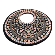 Load image into Gallery viewer, Floral Embroidered Black Velvet Handbag in Bright Hues - Jaipur Paradise | NOVICA
