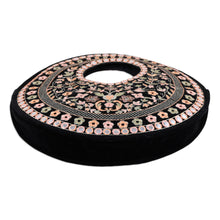 Load image into Gallery viewer, Floral Embroidered Black Velvet Handbag in Bright Hues - Jaipur Paradise | NOVICA