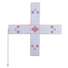 Load image into Gallery viewer, Embroidered White Cotton Chopad Game with Classic Details - India's Morning Challenge | NOVICA