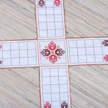 Load image into Gallery viewer, Embroidered White Cotton Chopad Game with Classic Details - India's Morning Challenge | NOVICA