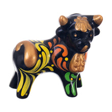 Load image into Gallery viewer, Andean Floral Ceramic Good Fortune Bull Figurine - Bull of Good Fortune | NOVICA