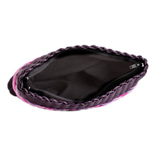 Load image into Gallery viewer, Hand-Woven Recycled Vinyl Cord Cosmetic Bag in Purple & Pink - Sweet Berry | NOVICA
