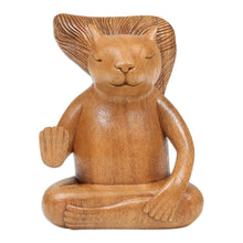 Load image into Gallery viewer, Hand-Carved Wood Sculpture of Meditating Squirrel from Bali - Blessing Squirrel | NOVICA