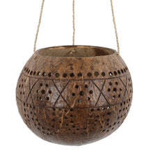 Load image into Gallery viewer, Coconut Shell Hanging Planter Crafted by Hand in Bali - Gardening | NOVICA