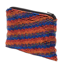 Load image into Gallery viewer, Striped Beaded Coin Purse Handcrafted in Guatemala - Sparkling Stripes | NOVICA
