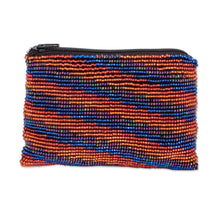 Load image into Gallery viewer, Striped Beaded Coin Purse Handcrafted in Guatemala - Sparkling Stripes | NOVICA