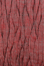 Load image into Gallery viewer, Woven Wool Blend Fringed Scarf in Red with Wavy Texture - Crimson Ripples | NOVICA