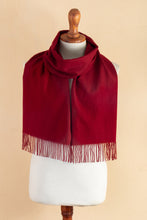 Load image into Gallery viewer, 100% Alpaca Fringed Scarf in Red Hand-Woven in Peru - Crimson Tide | NOVICA