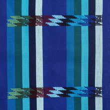 Load image into Gallery viewer, Woven Colorful Cotton Table Runner in an Indigo Base Hue - Indigo Rainbow | NOVICA