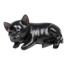 Load image into Gallery viewer, Hand-Carved Black Suar Wood Chihuahua Figurine from Bali - Sleeping Chihuahua at Night | NOVICA