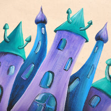 Load image into Gallery viewer, Hand-Painted Cotton Tote Bag with Armenian Monastery Motif - Blue Castle Monastery | NOVICA