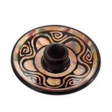 Load image into Gallery viewer, Handcrafted Round Ceramic Incense Holder in Warm Hues - Vicús Spirit | NOVICA