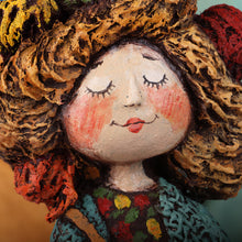 Load image into Gallery viewer, Hand-Painted Papier Mache Ornament of Girl and Yarns - Dreamy Yarns | NOVICA