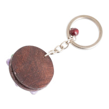 Load image into Gallery viewer, Handmade Painted Pinewood and Cold Porcelain Guaria Keychain - The Little Guaria | NOVICA
