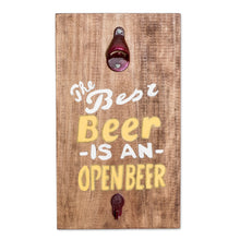 Load image into Gallery viewer, Hand-Painted Wood Wall Art and Mounted Bottle Opener - The Best Beer | NOVICA