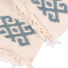 Load image into Gallery viewer, 2 Handwoven Ivory Cotton Coasters with Wool Hand Embroidery - Traditions in Ivory | NOVICA