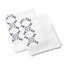 Load image into Gallery viewer, Pair of Embroidered Grey and White Cotton Tea Towels - Slate Serenity | NOVICA