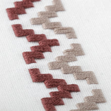 Load image into Gallery viewer, Arrow-Themed Burgundy and Beige Cotton Tea Towels (Pair) - Burgundy Saga | NOVICA