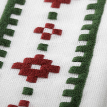 Load image into Gallery viewer, Geometric Green and Burgundy Cotton Tea Towels (Pair) - Burgundy Paths | NOVICA