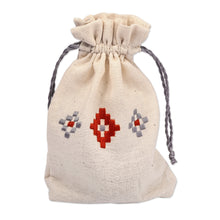 Load image into Gallery viewer, Embroidered cotton gift pouch from Armenia - Indigo and Spice | NOVICA