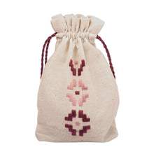 Load image into Gallery viewer, Embroidered Cotton Pouch from Armenia - Rose | NOVICA