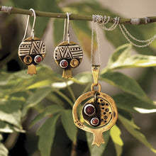 Load image into Gallery viewer, Nur Amulet Brass and Sterling Silver Dangle Earrings - Nur Amulet | NOVICA