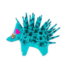 Load image into Gallery viewer, Hand-Painted Wood Alebrije Porcupine Figurine in Jade Green - Cute Porcupine in Jade | NOVICA