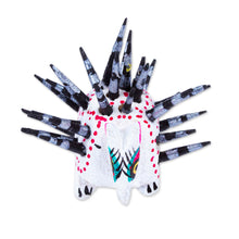 Load image into Gallery viewer, Hand-Painted Wood Alebrije Porcupine Figurine in White - Cute Porcupine in White | NOVICA