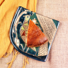 Load image into Gallery viewer, Traditional Bird-Themed Glazed Blue Ceramic Plate - Bird of Elegance | NOVICA