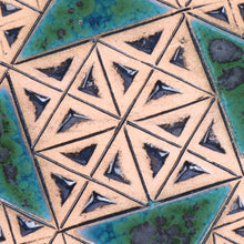Load image into Gallery viewer, Pair of Handcrafted Geometric Ceramic Coasters in Blue - Blue Cosmopolis | NOVICA