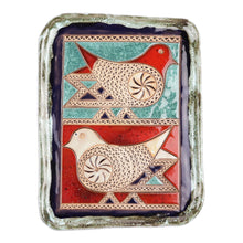 Load image into Gallery viewer, Bird-Themed Glazed Red and Turquoise Ceramic Platter - Poetry Birds | NOVICA