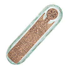 Load image into Gallery viewer, Traditional Glazed Turquoise and Brown Ceramic Platter - Aqua Fortune | NOVICA