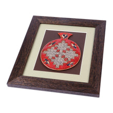 Load image into Gallery viewer, Handmade Geometric Red Ceramic Pomegranate Wall Art - Good Energies | NOVICA