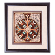 Load image into Gallery viewer, Pomegranate-Themed Traditional Ceramic and Wood Wall Art - New Beginnings | NOVICA