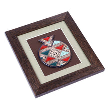 Load image into Gallery viewer, Handmade Geometric Multicolor Ceramic Pomegranate Wall Art - Spiritual Richness | NOVICA