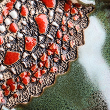 Load image into Gallery viewer, Pair of Glazed Ceramic Pomegranate Catchalls in Green - Vibrant Green Pomegranate | NOVICA