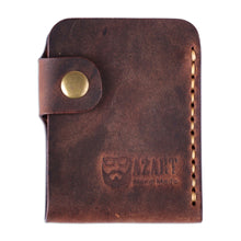 Load image into Gallery viewer, 100% Genuine Leather Card Holder in Brown Made in Armenia - Fortunate Brown | NOVICA