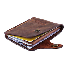 Load image into Gallery viewer, 100% Genuine Leather Card Holder in Brown Made in Armenia - Fortunate Brown | NOVICA