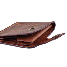 Load image into Gallery viewer, 100% Genuine Leather Card Holder in Brown Made in Armenia - Fortunate Brown | NOVICA