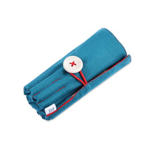 Load image into Gallery viewer, Wooden Colored Pencil Set with Teal and Red Cotton Roll Case - Passion Palette | NOVICA
