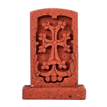 Load image into Gallery viewer, Cross-Themed Tuff Stone Khachkar Stela Sculpture - Sanahin's Khachkar | NOVICA
