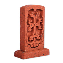 Load image into Gallery viewer, Cross-Themed Tuff Stone Khachkar Stela Sculpture - Sanahin's Khachkar | NOVICA