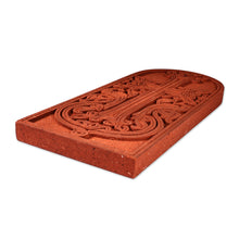 Load image into Gallery viewer, Traditional Red Tuff Stone Stela Sculpture from Armenia - Altar to Devotion | NOVICA