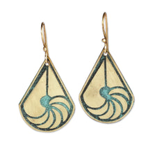 Load image into Gallery viewer, Brass Dangle Earrings with Oxidized Finish from Armenia - Armenian Heritage | NOVICA