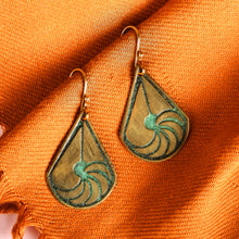 Load image into Gallery viewer, Brass Dangle Earrings with Oxidized Finish from Armenia - Armenian Heritage | NOVICA